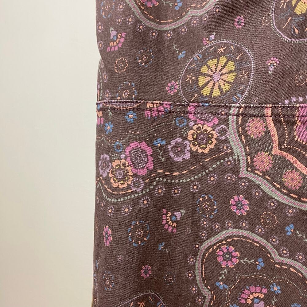 We The Free People Just Float On Printed Flare Jeans - Chocolate Combo - 28 - Picture 7 of 10